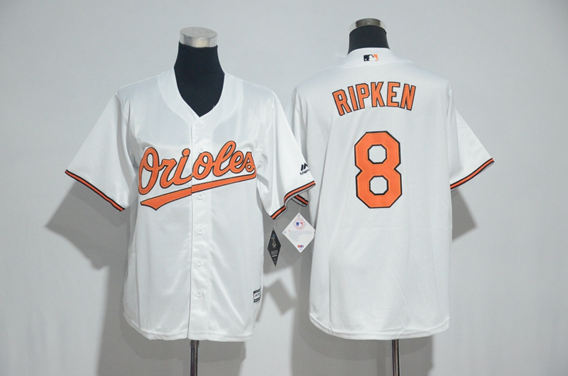 Youth 2017 MLB Baltimore Orioles #8 Ripken White Jerseys->youth mlb jersey->Youth Jersey